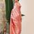 white & red color zari woven linen cotton art silk saree