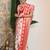white & red color zari woven linen cotton art silk saree