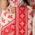 white & red color zari woven linen cotton art silk saree
