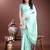 sea green cotton woven work saree