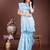 sky blue cotton woven work saree