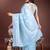 sky blue cotton woven work saree