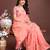 peach cotton woven work saree
