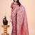 pink cotton woven work saree