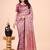 pink cotton woven work saree