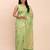 green color woven work linen cotton saree