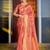 peach color woven work banarasi art silk saree