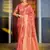 peach color woven work banarasi art silk saree