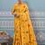 yellow color woven work art silk saree