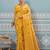 yellow color woven work art silk saree