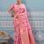 light pink color woven work art silk saree