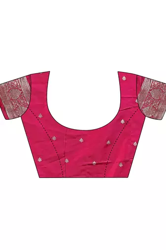 magenta woven art silk blend saree with blouse