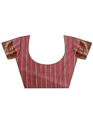 maroon color woven art silk blend saree with blouse 5