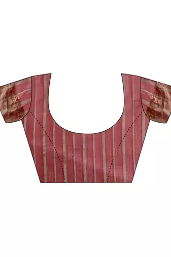 maroon color woven art silk blend saree with blouse