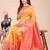 yellow & red color woven banarasi art silk saree