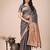 grey color solid zari woven linen cotton saree