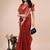 red color solid zari woven linen cotton saree