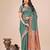 green color solid zari woven linen cotton saree