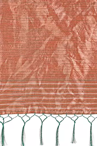 green color solid zari woven linen cotton saree