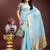 1m-ready to wear sky blue color cotton solid saree
