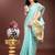 1m-ready to wear sea green color cotton solid saree