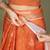 1m-ready to wear orange color cotton printed with pocket saree