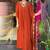 orange embroidered cotton kurta pant with dupatta