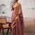 purple solid tissue art silk blend tassels pallu saree