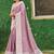 onion pink solid with woven border linen saree
