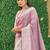 onion pink solid with woven border linen saree