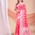 pink color embroidered & woven linen cotton saree