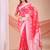 pink color embroidered & woven linen cotton saree