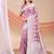 purple color embroidered & woven linen cotton saree