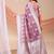 purple color embroidered & woven linen cotton saree