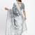 grey color embroidered linen cotton saree