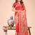 red color color woven linen cotton saree