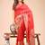 red color color woven linen cotton saree