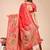 red color color woven linen cotton saree