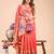 peach color color woven linen cotton saree