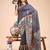navy blue color color woven linen cotton saree