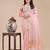 light pink color solid plain orgneza saree