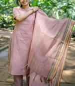 lilac printed cotton kurta pant with dupatta