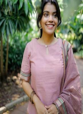 lilac printed cotton kurta pant with dupatta 3