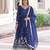 Blue Vichitra Silk sequins Zari embroidered Kurti with dupatta