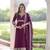 Magenta Vichitra Silk sequins Zari embroidered Kurti with dupatta