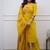 yellow embroidered cotton kurta pant with dupatta