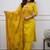 yellow embroidered cotton kurta pant with dupatta