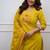 yellow embroidered cotton kurta pant with dupatta