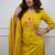 yellow embroidered cotton kurta pant with dupatta
