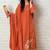 orange embroidered cotton kurta pant with dupatta